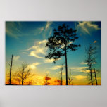 Poster del cielo de la puesta del sol