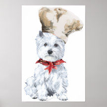Poster del cocinero de Terrier blanco de montaña d