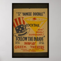 Poster del cóctel del Doodle del Uno-Yanqui del in