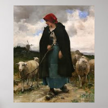 Poster del collie del ~Border "del Shepherdess "