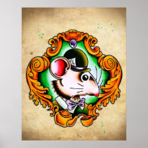 Poster del color de agua del ratón de Dor