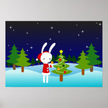 Poster del conejito del navidad