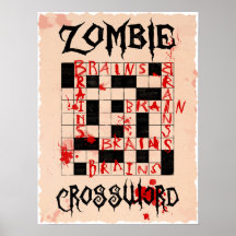 Poster del crucigrama del zombi