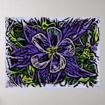 Poster del deco de la flor de Columbine