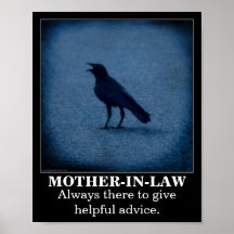 Poster del demotivational de la suegra del cuervo