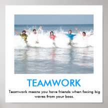 Poster del demotivational del TRABAJO EN EQUIPO