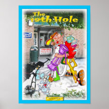Poster del dibujo animado del golf