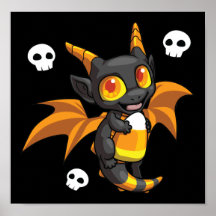 Poster del dragón de Halloween