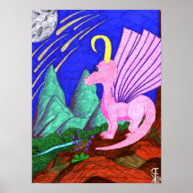 Poster del dragón de la lluvia de meteoritos