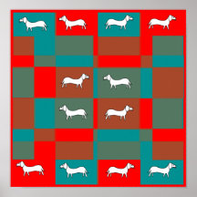 Poster del edredón del Dachshund
