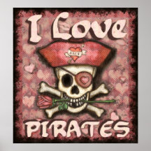 Poster del el día de San Valentín del pirata
