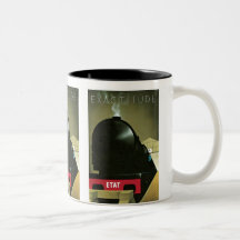 Poster del ferrocarril de la exactitud tazas de café