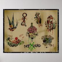 Poster del flash del tatuaje de NOTxDEAD