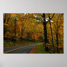 Poster del follaje de otoño de Blue Ridge Mountain