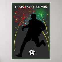 Poster del fútbol del triunfo del sacrificio del t
