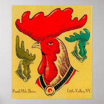 Poster del gallo de la milla de la charca