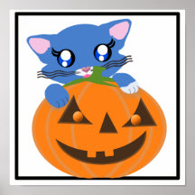 Poster del gatito de Toon de la calabaza de Skye