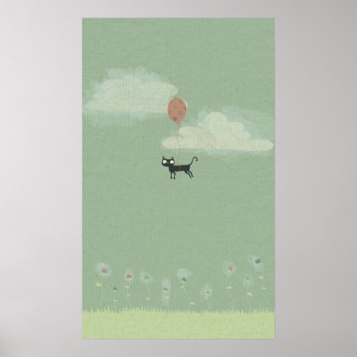 Poster del gato de vuelo