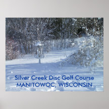 Poster del GOLF del DISCO de la NIEVE con el disco