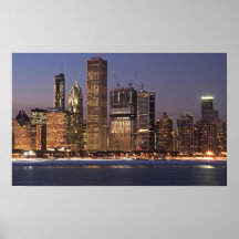 Poster del horizonte de Chicago Obama