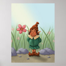 poster del jardín del gnomo de la flor