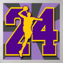 POSTER DEL JUGADOR DE BÁSQUET DEL NÚMERO 24