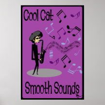 Poster del jugador de saxofón del jazz del Beatnik