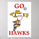 Poster del jugador de voleibol de señora Hawk