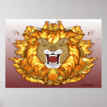 Poster del león del fuego