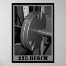 Poster del levantamiento de pesas de 225 BANCOS