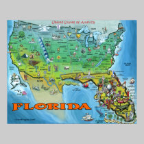Poster del mapa de la Florida los E.E.U.U. posters