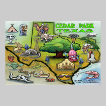 Poster del mapa de TEJAS del parque del cedro posters
