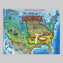 Poster del mapa del GA los E.E.U.U. posters