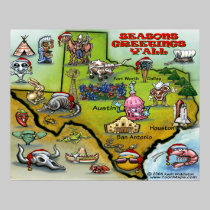 Poster del mapa del navidad de TEJAS posters