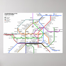 Poster del mapa del tubo de Viena