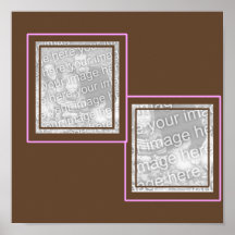 Poster del marco de la foto del rosa y de Brown 2
