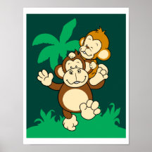 Poster del mono del bebé del gorila que lleva