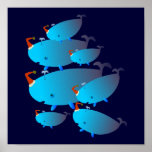Poster del navidad: Familia de la ballena