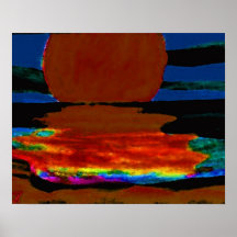 Poster del océano de CricketDiane - puesta del sol