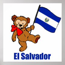 Poster del oso de peluche de El Salvador