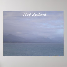 Poster del paisaje marino de Nueva Zelanda