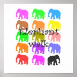 "Poster del paseo del elefante"---todos los tamaño