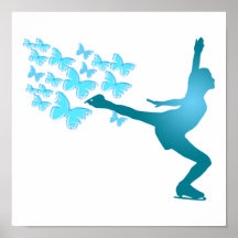 poster del patinaje de hielo del butterflyskater