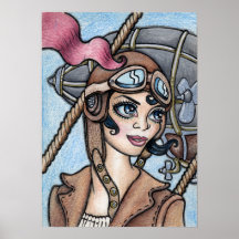 Poster del piloto del dirigible de Steamface #12 S