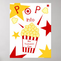 Poster del profesor - palomitas y estrellas posters