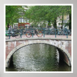 Poster del puente de la bicicleta de Amsterdam