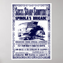 Poster del reclutamiento de la guerra civil, azul