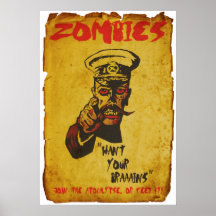 Poster del reclutamiento del zombi del vintage