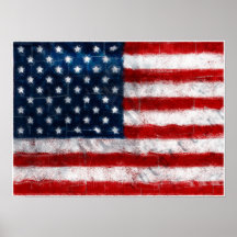 Poster del retrato de la bandera americana