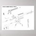 Poster del rifle de asalto de M16A2 5.56m m